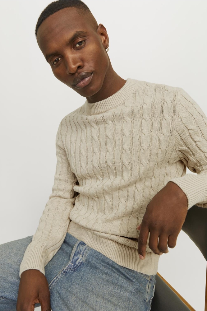 JJEROSS KNIT CREW NECK SN 12257479 MOONBEAM