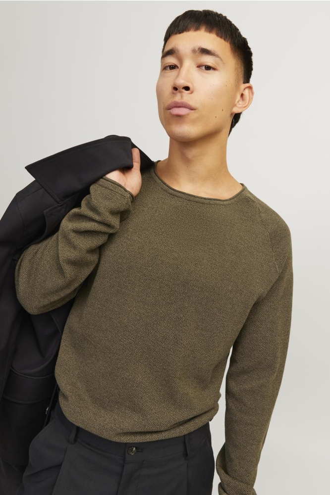 JJEHILL KNIT CREW NECK NOOS 12157321 Canteen/Twist