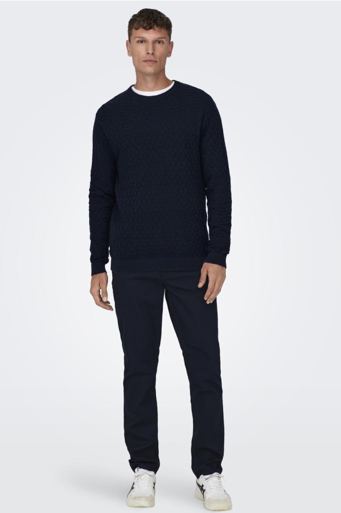 ONSKALLE REG 12 STRUC CREW KNIT NOO 22026559 Dark Navy