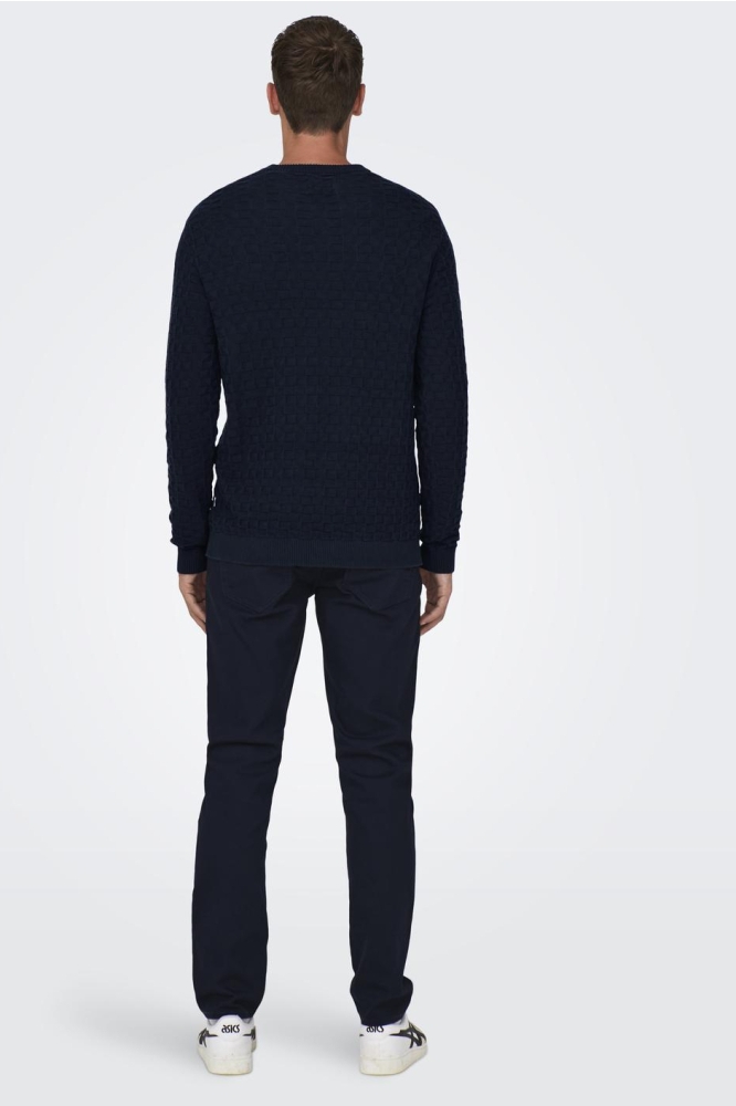 ONSKALLE REG 12 STRUC CREW KNIT NOO 22026559 Dark Navy