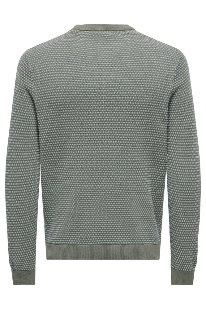 ONSTAPA REG 12 STRUC LS CREW KNIT N 22027602 CASTOR GRAY/CHINOIS