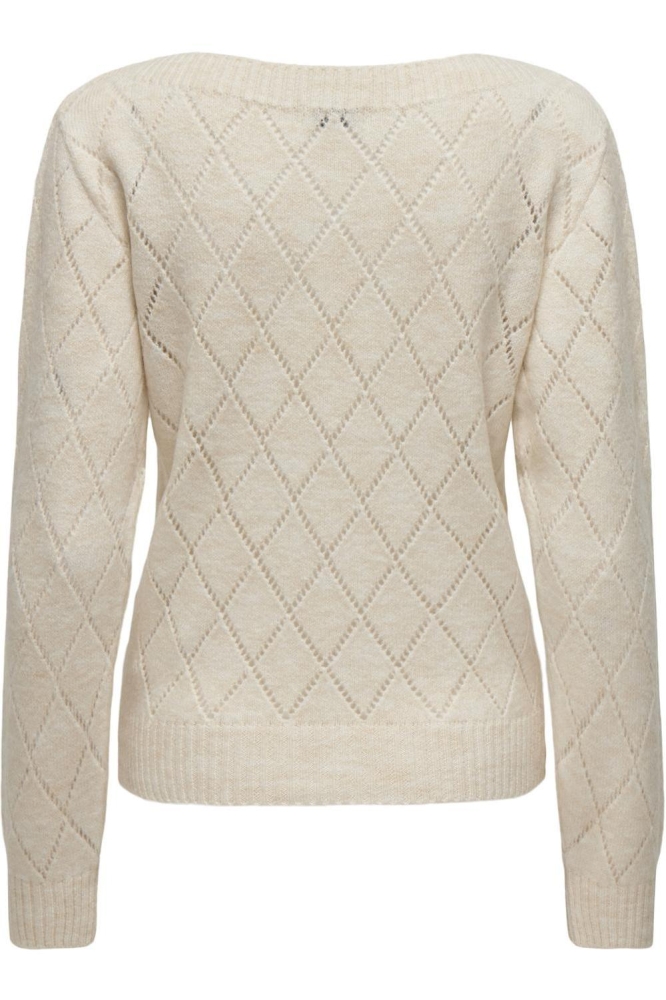 JDYLETTY L/S BOAT NECK PULLOVER KNT 15333591 OATMEAL/MELANGE