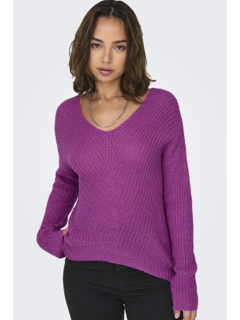 Jacqueline de Yong Trui JDYNEW MEGAN L/S PULLOVER KNT NOOS 15208245 PURPLE ORCHID/W WHITE PL