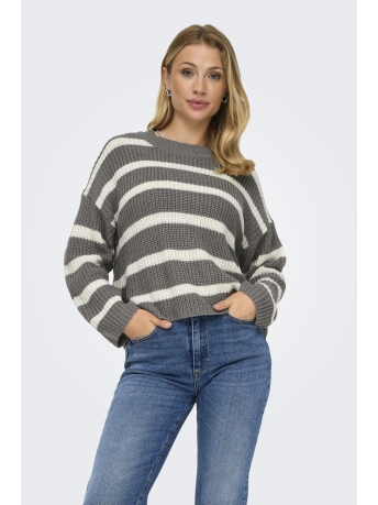 Jacqueline de Yong Trui JDYJUSTY L/S STRIPE PULLOVER KNT NO 15264902 DECEMBER SKY/EGGNOG