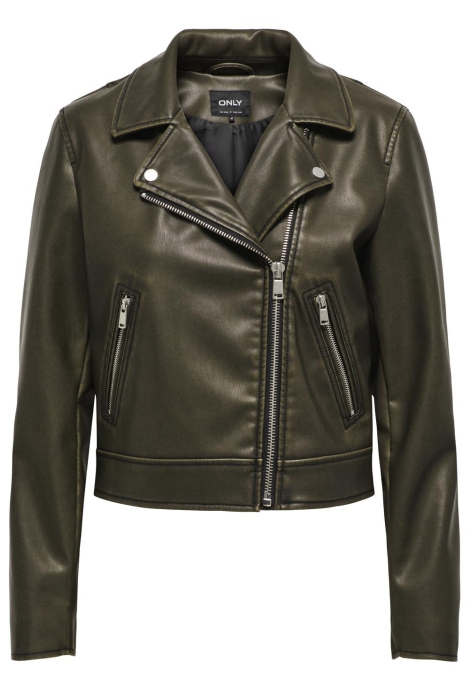 Only onlria washed faux leather biker ot