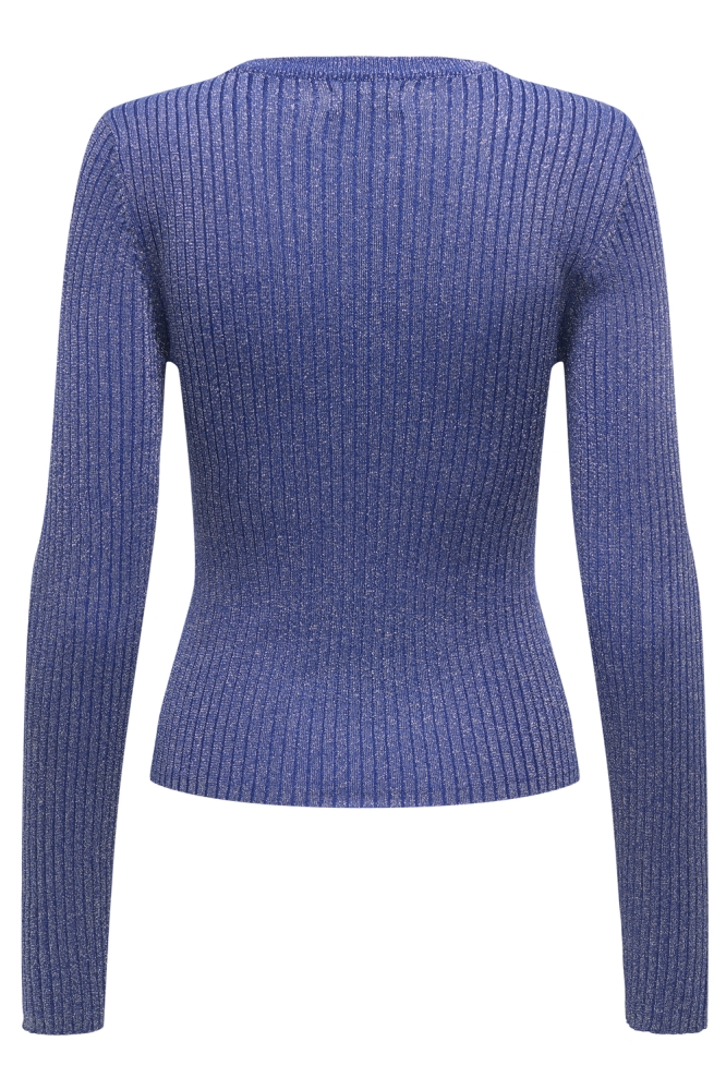 JDYPLUM LUREX L/S O-NECK PULLOVER K 15330569 SODALITE BLUE/SILVER