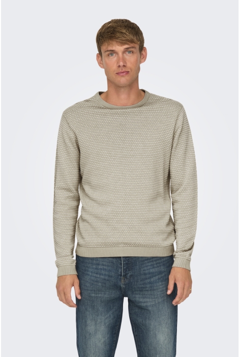 Only & Sons onstapa reg 12 struc ls crew knit n