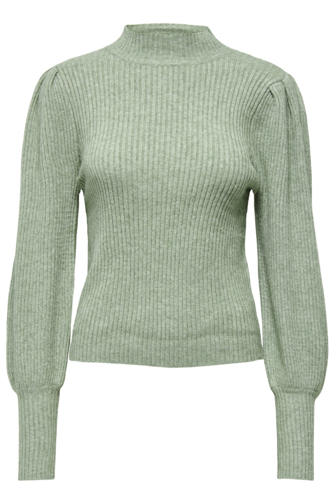 ONLKATIA L/S HIGHNECK PULLOVER KNT 15232494 Basil/W. MELANGE