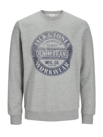 Jack & Jones Trui JJJEANS SWEAT O-NECK 12257108 Light Grey Melange