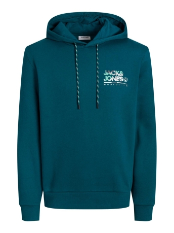 Jack & Jones Trui JJLUKE SWEAT HOOD 12256821 Deep Teal/SMALL