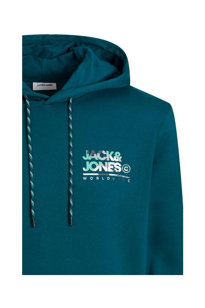 JJLUKE SWEAT HOOD 12256821 Deep Teal/SMALL