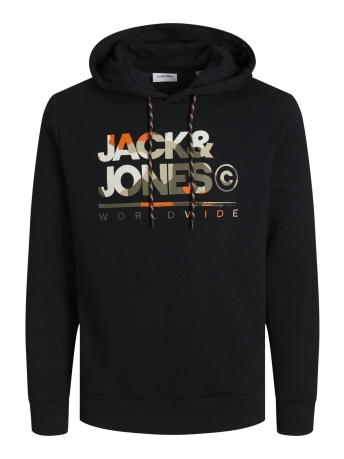 Jack & Jones Trui JJLUKE SWEAT HOOD 12256821 BLACK