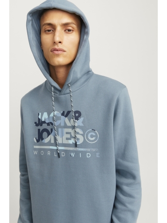 Jack & Jones Trui JJLUKE SWEAT HOOD 12256821 Goblin Blue/BIG