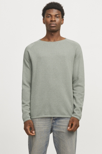 Jack & Jones Trui JJEHILL KNIT CREW NECK NOOS 12157321 ICEBERG GREEN/TWIST