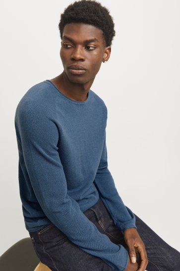 Jack & Jones Trui JJEHILL KNIT CREW NECK NOOS 12157321 OCEANVIEW/TWIST