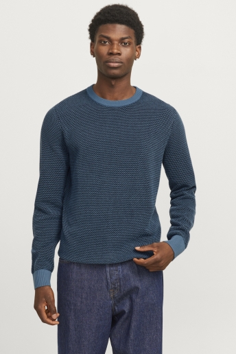 Jack & Jones Trui JJEGLOBE KNIT CREW NECK NOOS 12258139 OCEANVIEW