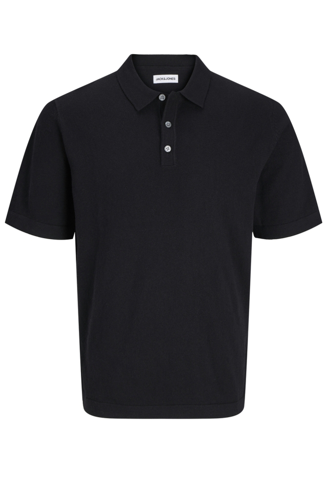 JJEEMIL KNIT RELAXED POLO SS SN 12268216 BLACK