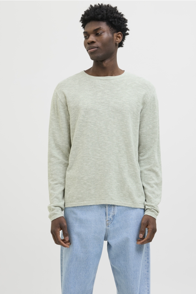 JJESUMMER KNIT CREW NECK SN 12269631 ICEBERG GREEN/WHITE