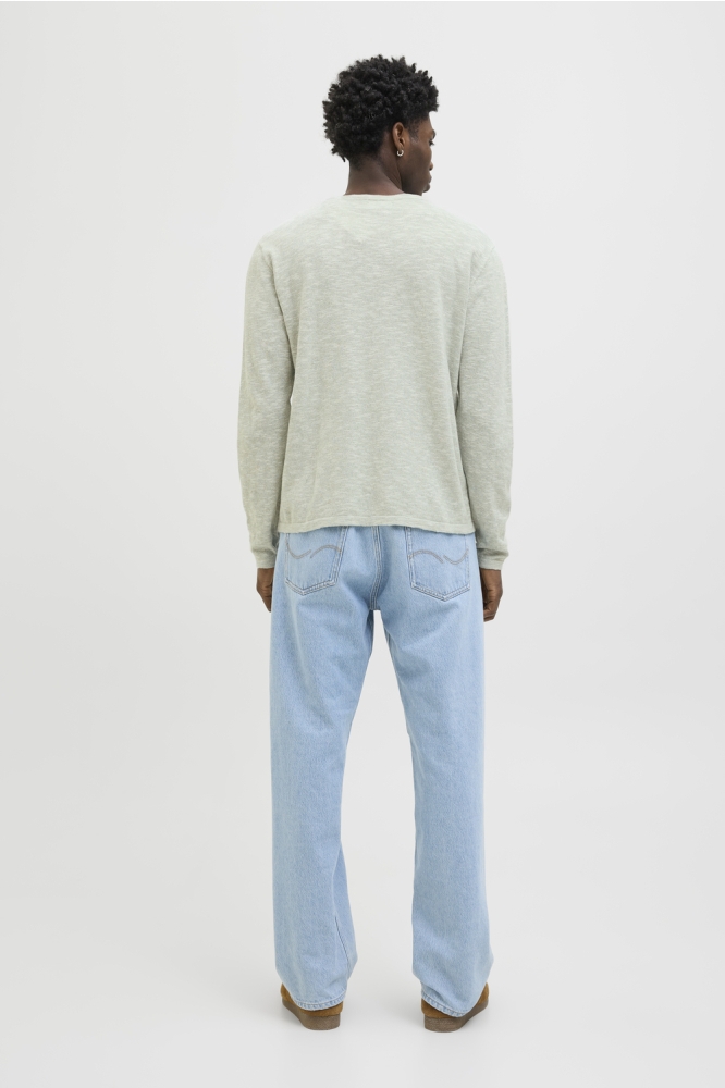 JJESUMMER KNIT CREW NECK SN 12269631 ICEBERG GREEN/WHITE