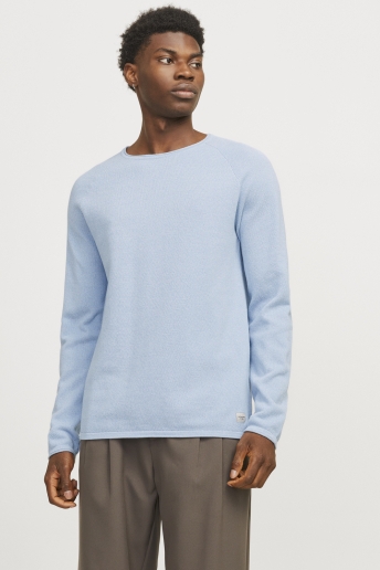 Jack & Jones Trui JJEHILL KNIT CREW NECK NOOS 12157321 CASHMERE BLUE/TWIST