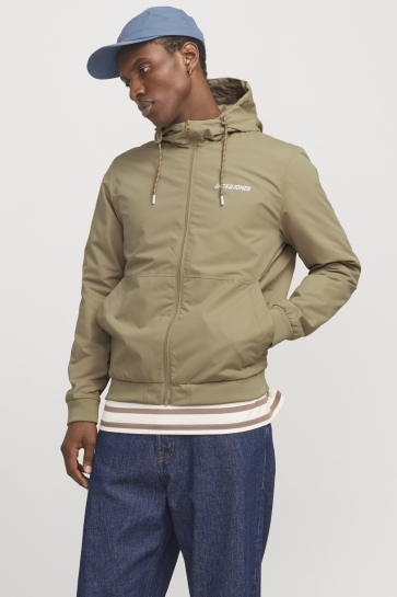 Jack & Jones Jas JJERUSH HOOD BOMBER NOOS 12200208 CROCKERY/SOLID