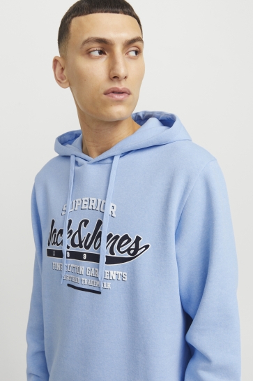 Jack & Jones Trui JJELOGO SWEAT HOOD 2 COL 24/25 NOOS 12255617 Chambray Blue/MELANGE