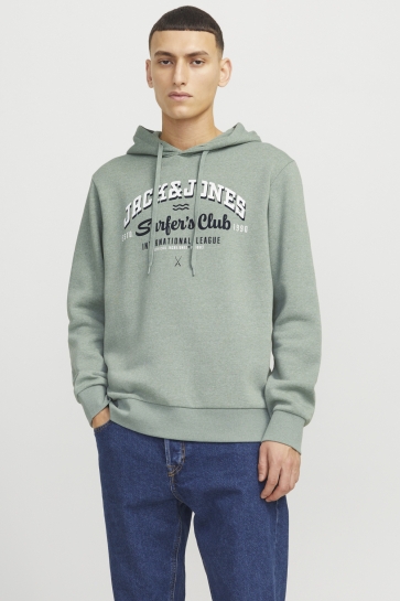 Jack & Jones Trui JJELOGO SWEAT HOOD 2 COL 24/25 NOOS 12255617 Iceberg Green/MELANGE