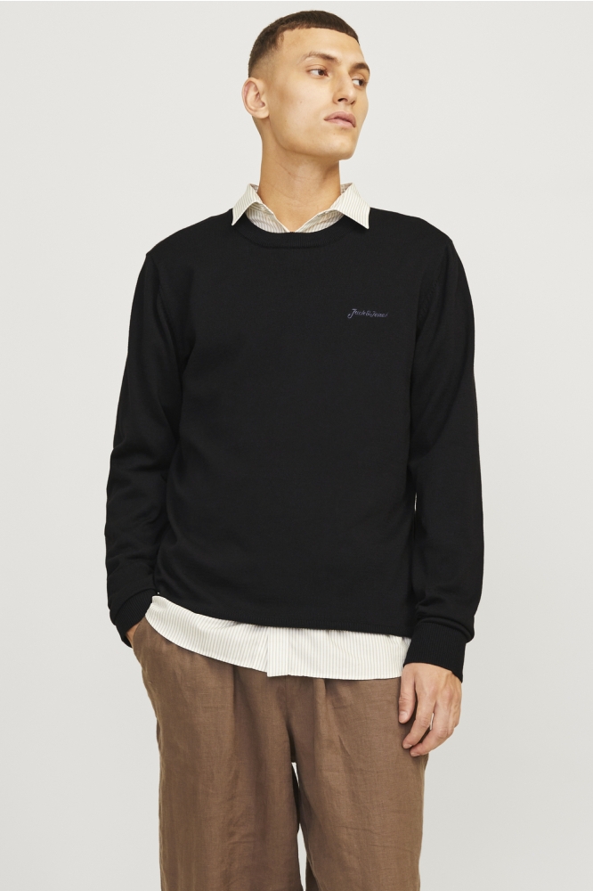 JJBRAD KNIT CREW NECK AW24 12258846 BLACK