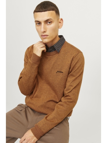 Jack & Jones Trui JJBRAD KNIT CREW NECK AW24 12258846 MOCHA BISQUE