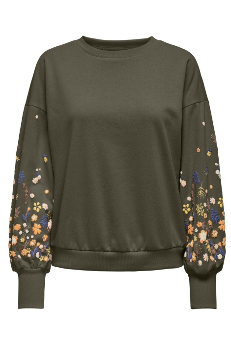 Only onlbrooke l/s o-neck flower swt noo