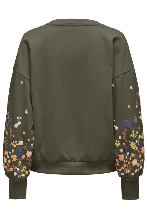 Only onlbrooke l/s o-neck flower swt noo