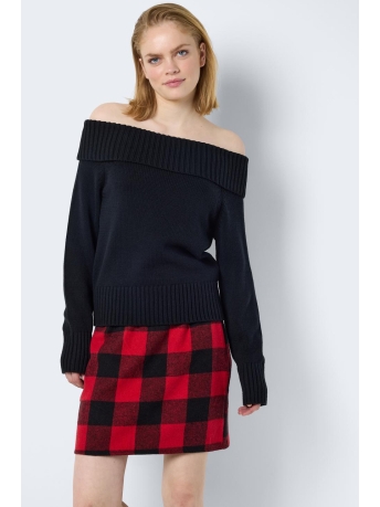 Noisy may Trui NMLIMA L/S OFF SHOULDER KNIT FWD 27031461 Black