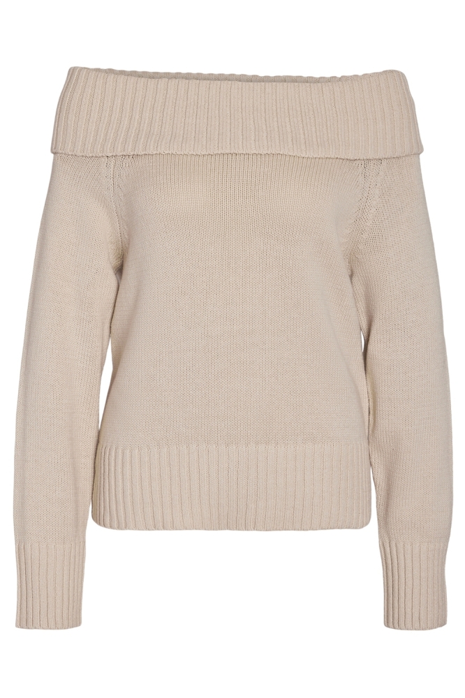 NMLIMA L/S OFF SHOULDER KNIT FWD 27031461 Oatmeal