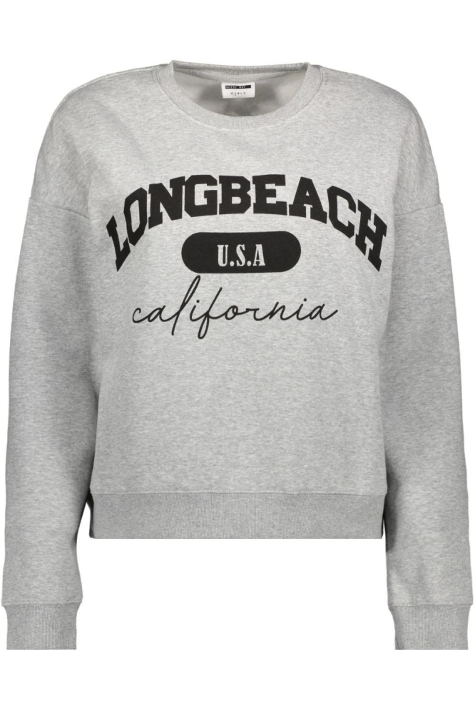 NMARYA O-NECK SWEAT JRS 27027539 Light Grey Mela/ LONGBEACH