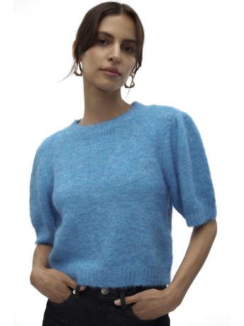 Vero Moda Trui VMNOVAH SS O-NECK PUFF PULLOVER GA 10320494 BLUE JASPER