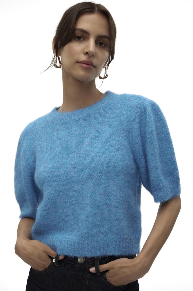 VMNOVAH SS O-NECK PUFF PULLOVER GA 10320494 BLUE JASPER