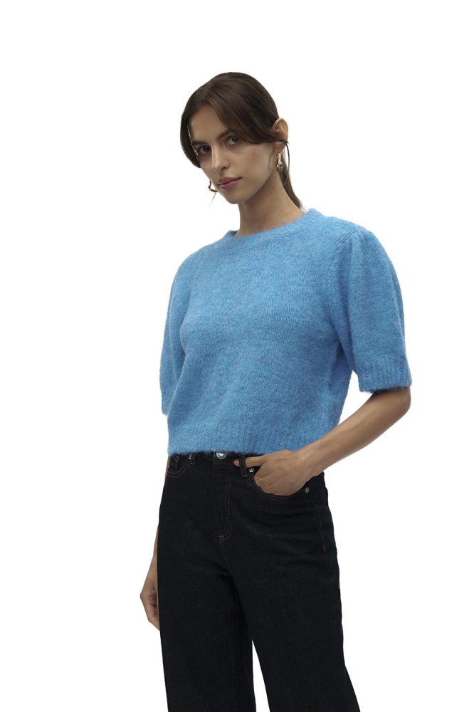 VMNOVAH SS O-NECK PUFF PULLOVER GA 10320494 BLUE JASPER