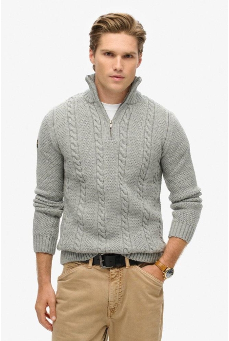 Superdry jacob cable knit half zip