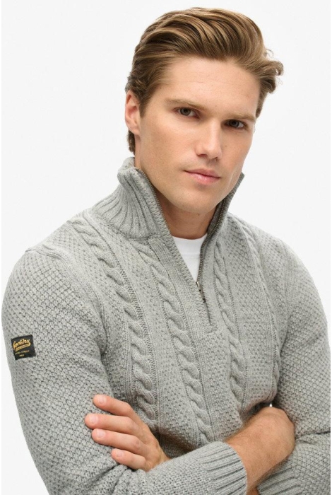 Superdry jacob cable knit half zip