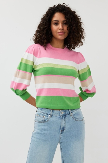 EsQualo Trui SWEATER STRIPED SP25 07015 420 rose