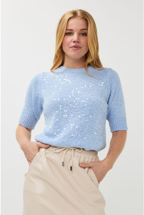 EsQualo sweater s/slve sequins