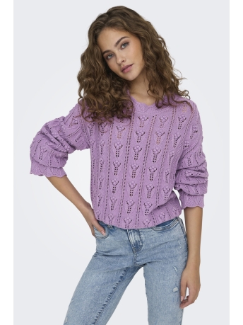 Jacqueline de Yong Trui JDYMARIE L/S O-NECK DOT PULLOVER KN 15343843 SHEER LILAC