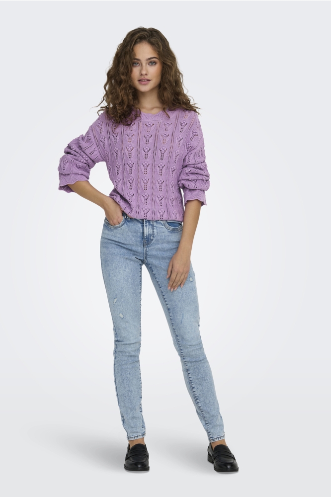 JDYMARIE L/S O-NECK DOT PULLOVER KN 15343843 SHEER LILAC