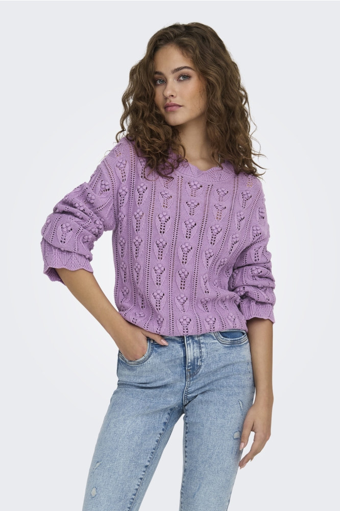 JDYMARIE L/S O-NECK DOT PULLOVER KN 15343843 SHEER LILAC