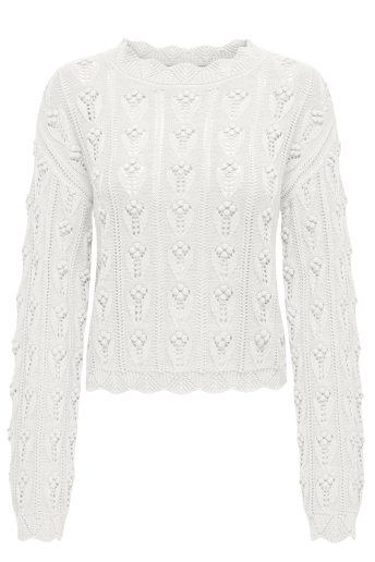 Jacqueline de Yong Trui JDYMARIE L/S O-NECK DOT PULLOVER KN 15343843 CLOUD DANCER