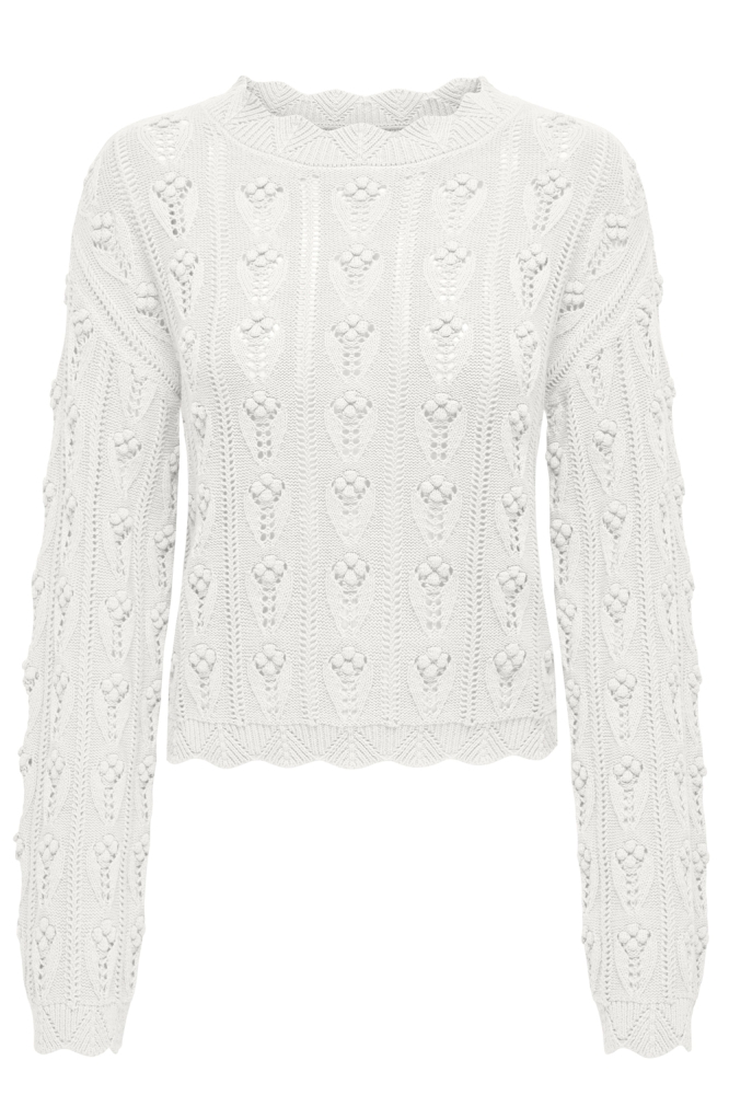 JDYMARIE L/S O-NECK DOT PULLOVER KN 15343843 CLOUD DANCER