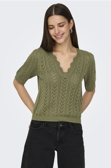 Jacqueline de Yong Trui JDYTIKKA 2/4 STRUCTURE PULLOVER KNT 15287445 MERMAID