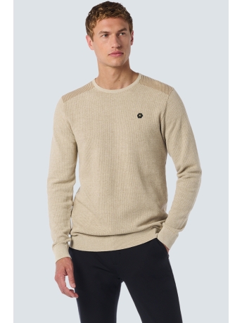 NO-EXCESS Trui ROUND NECK PULLOVER WITH JACQUARD 25230821SN 122 CEMENT