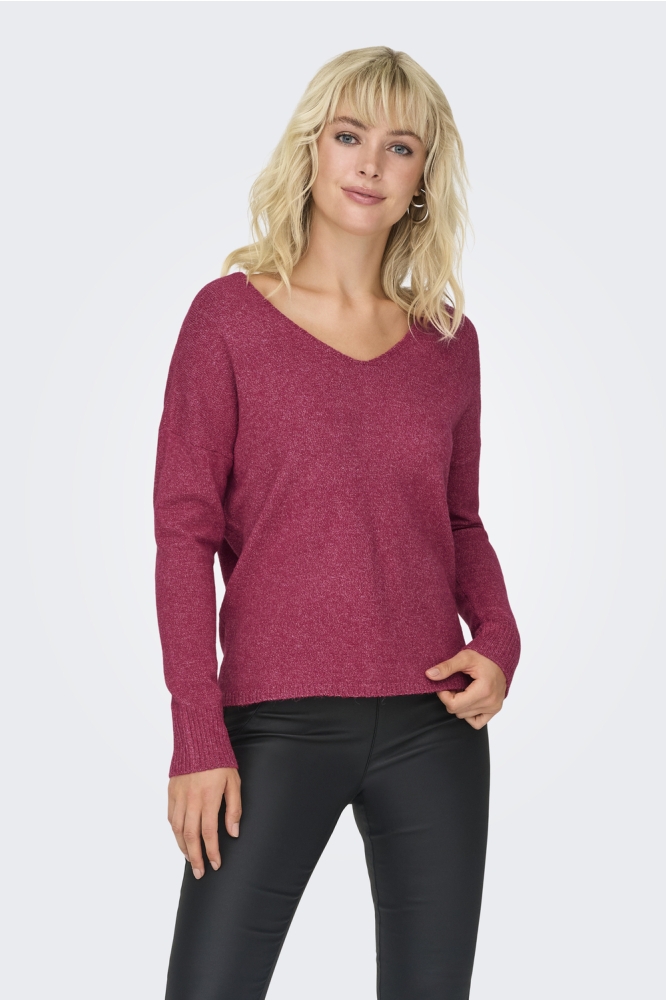 ONLRICA LIFE L/S V-NECK PULLO KNT N 15224360 GRANITA/W MELANGE