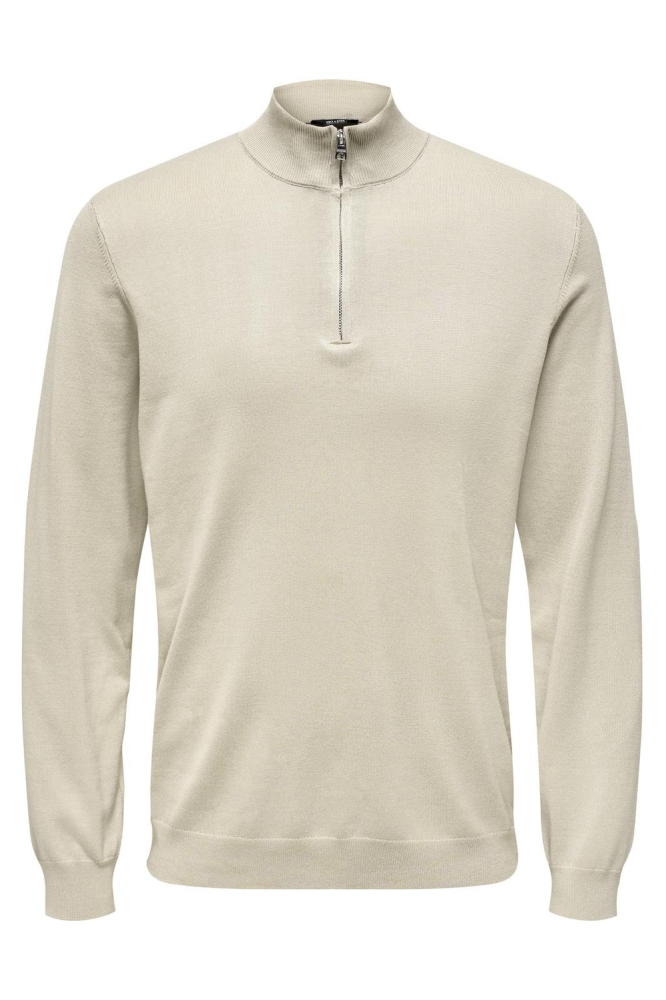 ONSWYLER LIFE REG 14 HALF ZIP KNIT 22021264 SILVER LINING